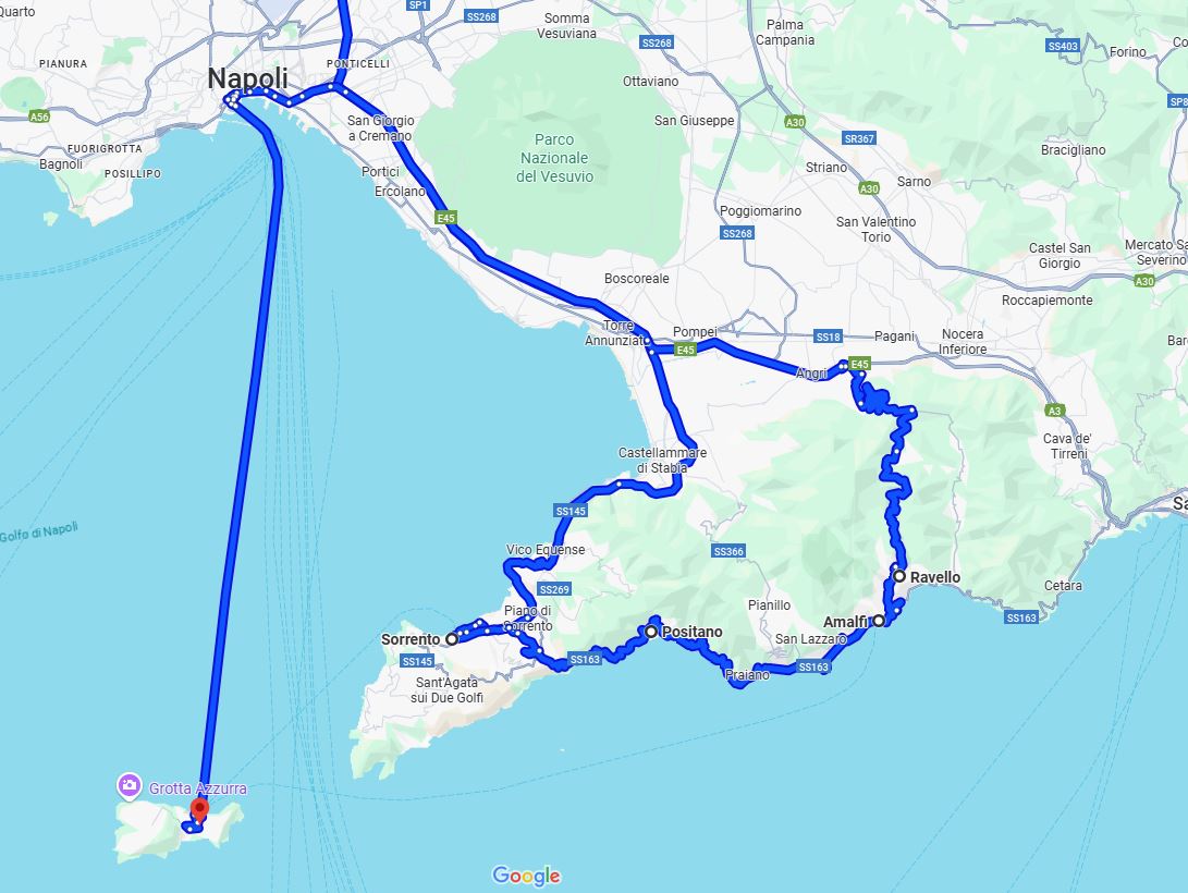Trayectis Amalfi Coast itinerary 1-2