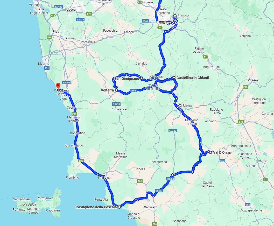 Itinerario Toscana da Milano 2