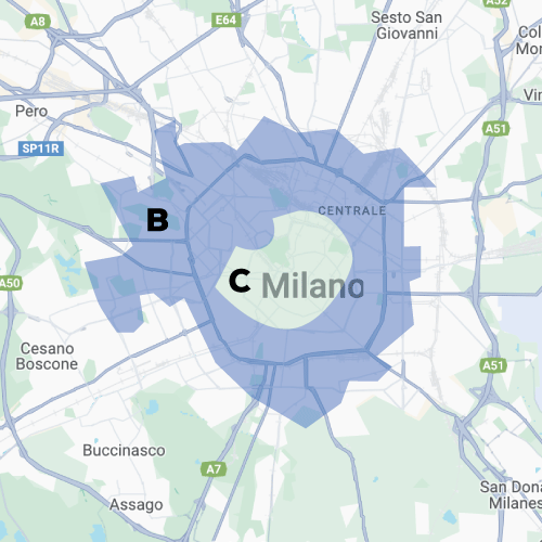 Mappa ZTL Milano