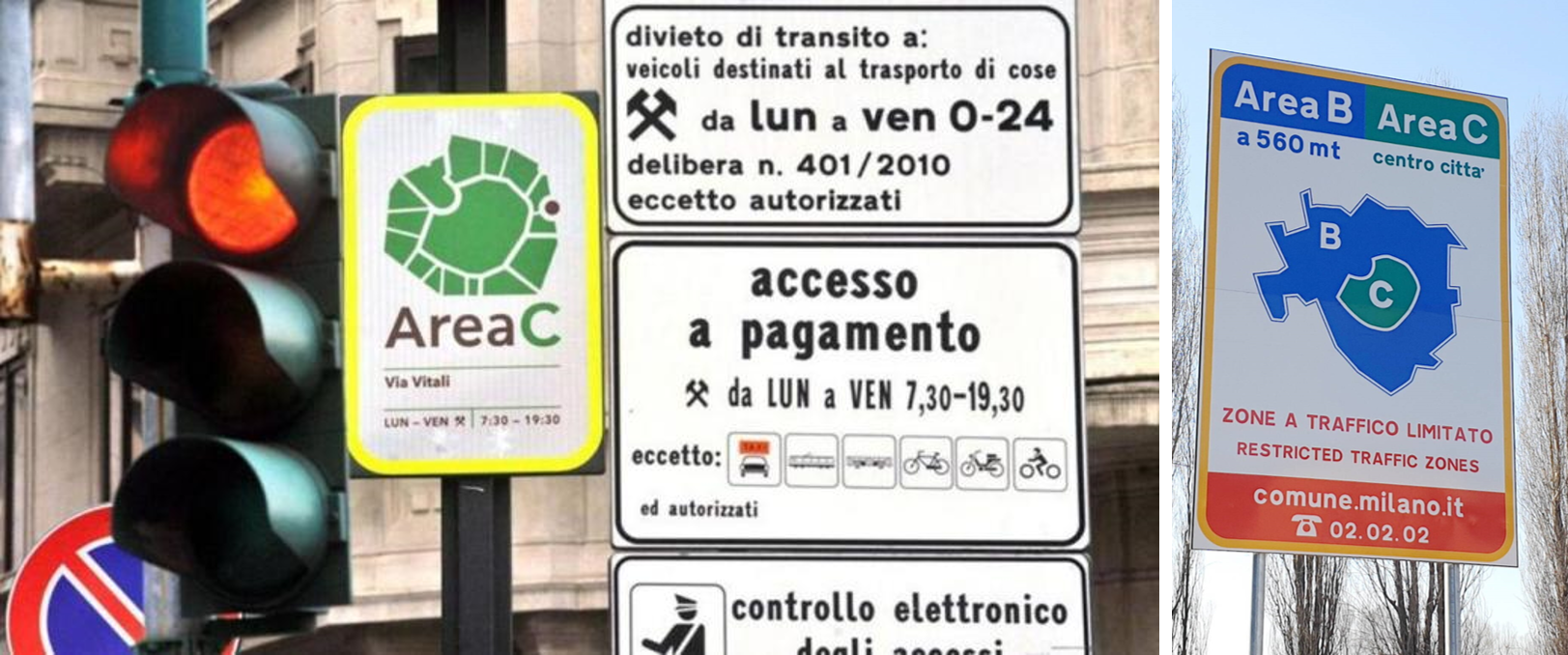 Area B and Area C in Milan